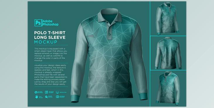 Polo T-Shirt Long Sleeve CreativeMarket - 7510451