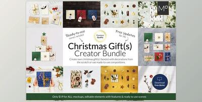 X-mas Gift Creator Bundle Mock-ups CreativeMarket-4419674 (PSD)