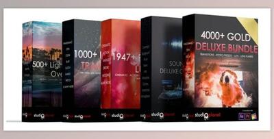 StudioPlanet - 4000+ Gold Deluxe Bundle Collection (Transitions, LUTS, Overlays, Sounds Effects)