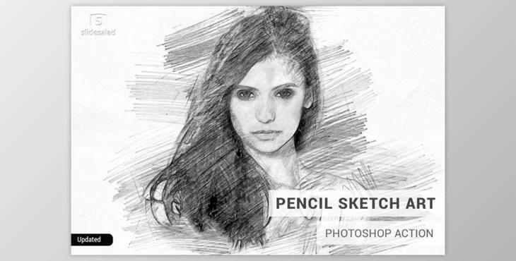 Pencil Sketch Art Photoshop Action By SlideSalad