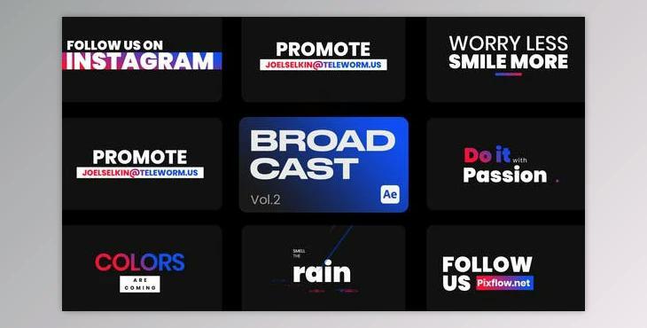 Broadcast Titles II for After Effects (Videohive 43588166) - AE Project