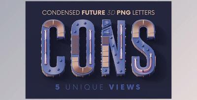 Condensed Future – 3D Lettering Creativemarket - 11010787