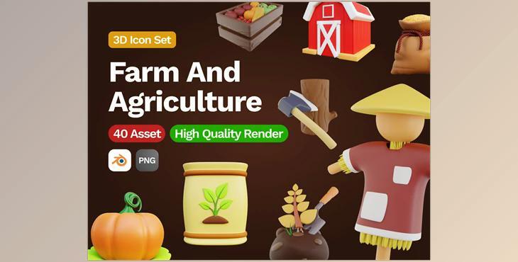 3D Farm And Agriculture Icon Ui8.net