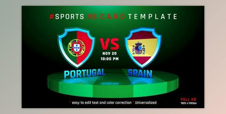 SPORTS VS CARD OPENER (Videohive 39917785) - AE Project