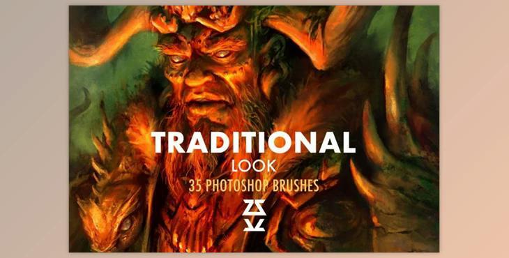 Traditional Look Brush Set CreativeMarket-5907463 (ABR)