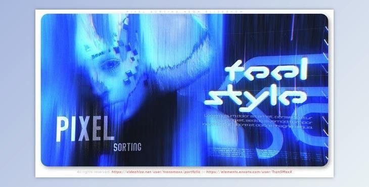 Pixel Sorting Neon Slideshow (Videohive 42486177) - AE Project