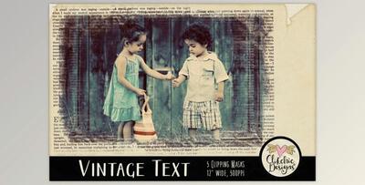 Vintage Text Clipping Masks & Tut (PNG)