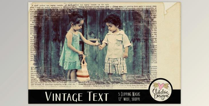 Vintage Text Clipping Masks & Tut (PNG)