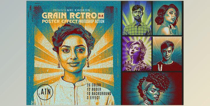 Grain Retro Poster Effect - 278535662