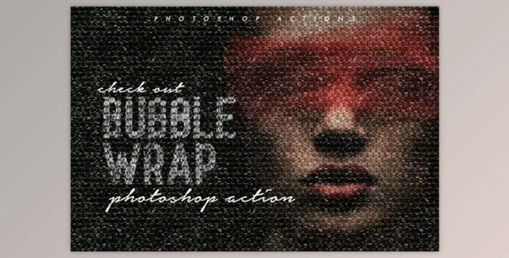 Plastic Bubble Wrap Photoshop Actions by Invents