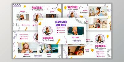 Kids School Activities End Screen Templates (Videohive 39505675) - AE Project