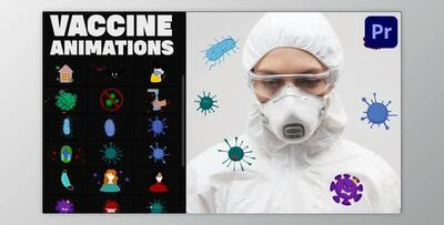 Corona Virus And Vaccine Cartoon Icons for Premiere Pro (Videohive 36109530)