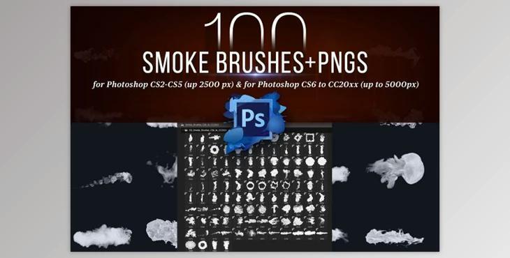 100 Photoshop Smoke Brushes + PNGs CreativeMarket 4421254