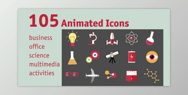 105 Animated Icons (Videohive 11592941)