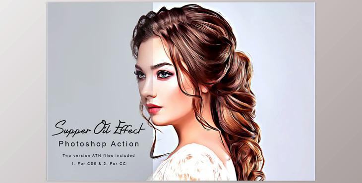 Supper Oil Effect Photoshop Action CreativeMarket - 7526598