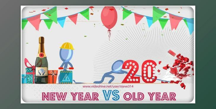 Happy New Year vs Bad Old Year – Humorous Greetings (Videohive 20992941) - AE Project
