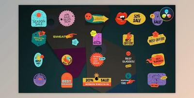 Sticker Sale Titles for DaVinci Resolve (Videohive 50500917)