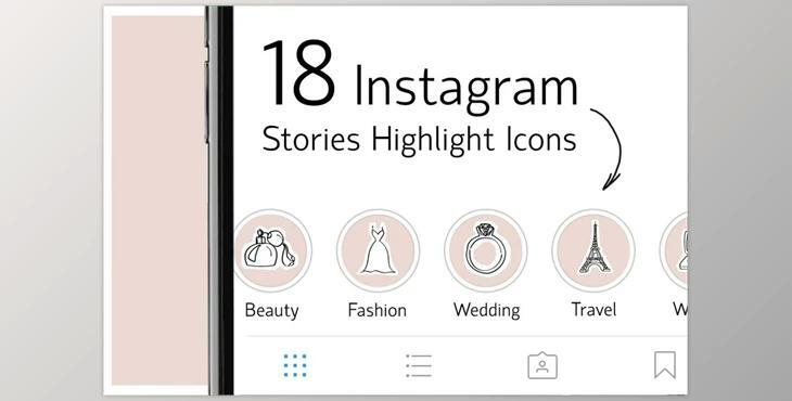 18 Instagram Stories Highlight Icons CreativeMarket-2356218 (PNG, AI, PSD)