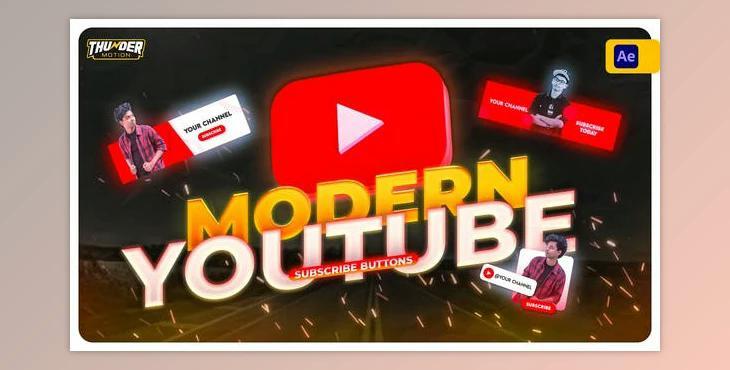 Modern Youtube Subscribe Button Pack (Videohive 40528109) - AE Project