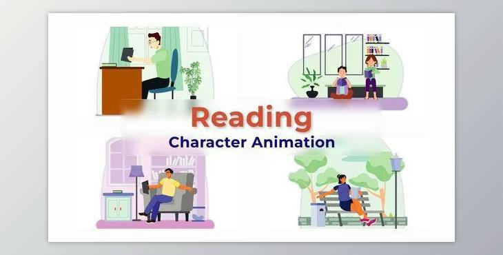 Reading Character Explainer Animation Scene (Videohive 38196073) - AE Project