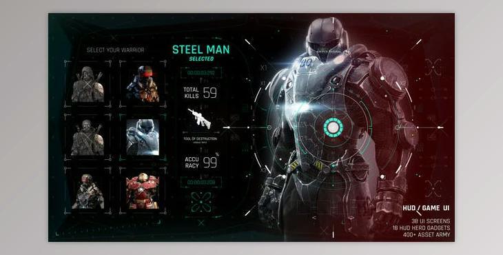 HUD GAME UI (Videohive 26768873) - AE Project