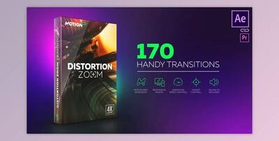 Motion Bro Distortion Zoom Transitions (Videohive-21507643)