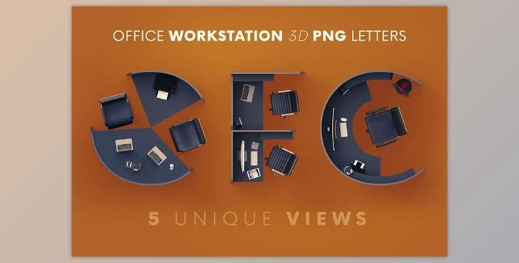 Office Workstation – 3D Lettering Creativemarket - 6117629