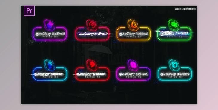Neon Social Media Lowerthirds (Videohive 33630148)