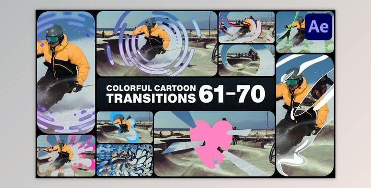 Colorful Cartoon Transitions for After Effects (Videohive 51516086) - AE Project