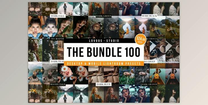 THE BUNDLE 100 – Lightroom Presets CreativeMarket-6133635 (DNG, Irtemplate, XMP)