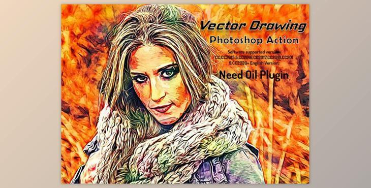 Vector Drawing Photoshop Action By Studio Retouch