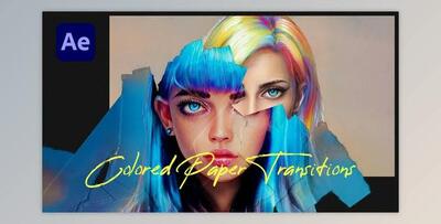 Colored Paper Transitions (Videohive 46468049) - AE Project