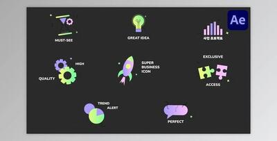 Business Icons And Titles for After Effects (Videohive 52543651) - AE Project