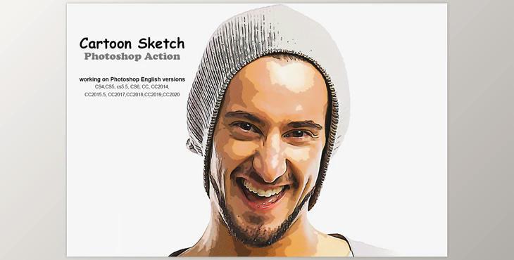 Cartoon Sketch Photoshop Action CreativeMarket-5241627 (ATN)