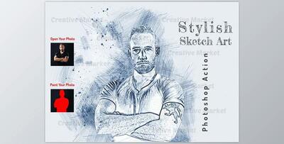 Stylish Sketch Art PS Action CreativeMarket-6561769 (ATN)