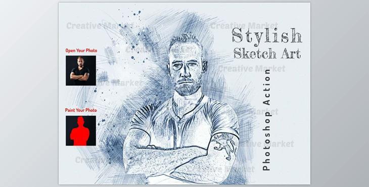 Stylish Sketch Art PS Action CreativeMarket-6561769 (ATN)