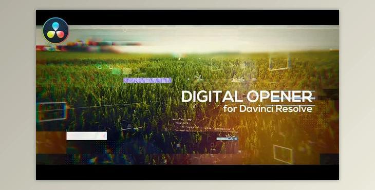 Glitch Digital Opener for DaVinci Resolve (Videohive 31354804)