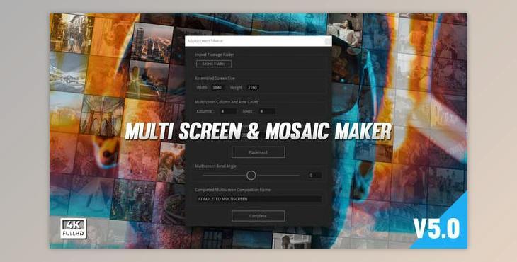 Mosaic & Multiscreen Maker Auto V5 (Videohive 19277984) - AE Project