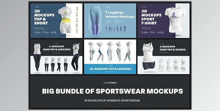 Big Bundle Sportswear Women Mockups CreativeMarket - 6855330