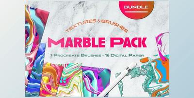 CreativeMarket – Liquid Marble Texture Brush Bundle Noise 5050315