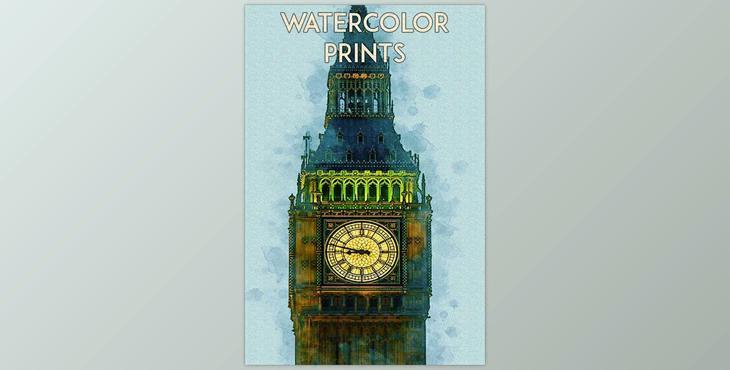 Watercolor Prints Photoshop Action GraphicRiver-29424898 (PAT , ATN , ABR)