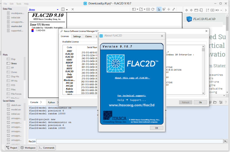 Itasca FLAC2D 9.10 x64