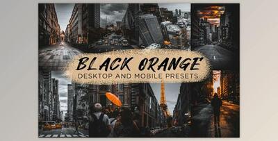 6 Black Orange Lightroom Presets By CVR Presets (Mob, Desk)