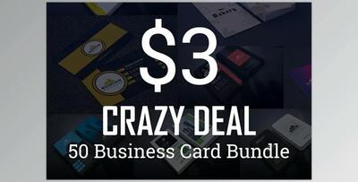 50 Business Card Bundle – Crazy Deal CreativeMarket-5389488
