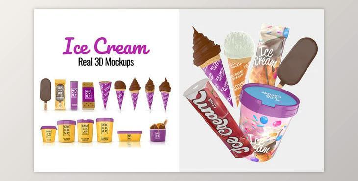 Ice Cream Real 3D Mockups (Videohive 45915994) - AE Project