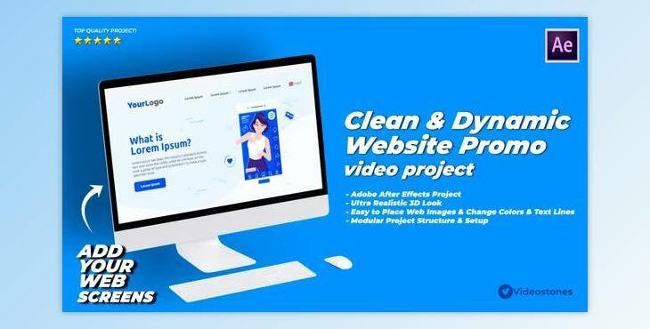 Dynamic & Clean Website Promo Video (Videohive 33265819) - AE Project