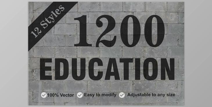 Educational 1200 Icons Bundle Pack – CreativeMarket