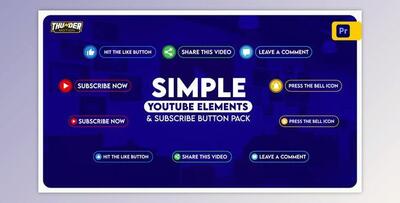 Simple YouTube Elements And Subscribe Button Pack (Videohive 36153588)