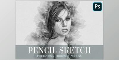 Pencil Sketch Photoshop Action – CreativeMarket 4870378 (JPG, TIFF, PNG)
