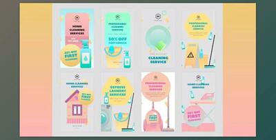 Cleaning Services Stories Pack – Motionarray 778043